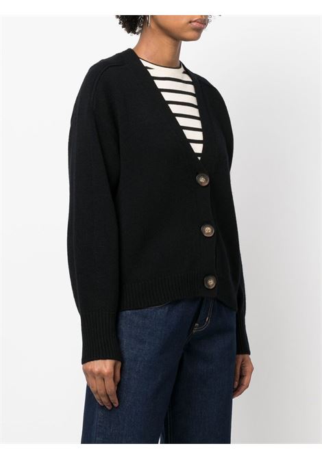 Cardigan con scollo a V in nero - donna LOULOU STUDIO | ZANZIBARBLK